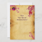 MAGIC BERRIES PARCHEMENT GEM red ruby Einladung (Rückseite)