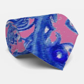 MAGIC BERRIES Pink Blue Floral Wirbel Krawatte (Gerollt)