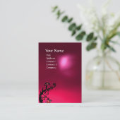 MAGIC BERRIES PINK FUCHSIA RUBY MONOGRAM VISITENKARTE (Stehend Vorderseite)