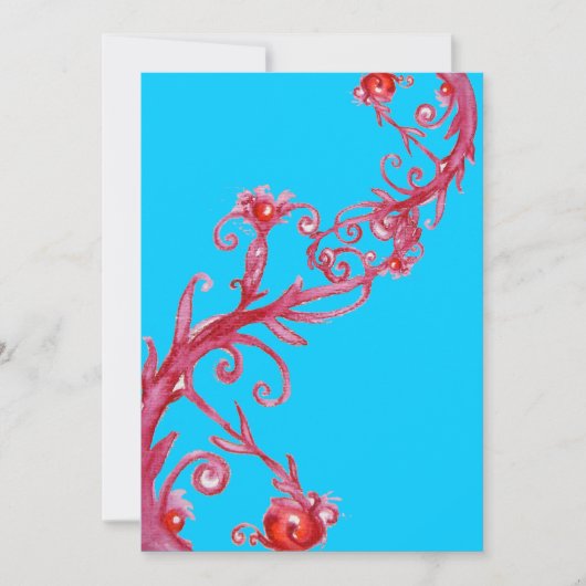 MAGIC BERRIES, rot blu Einladung (Vorderseite)