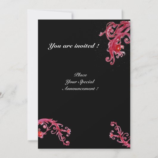 MAGIC BERRIES, rot schwarz Einladung (Rückseite)