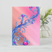 MAGIC BERRIES, rote weiße Seide Einladung (Stehend Vorderseite)