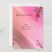 MAGIC BERRIES, rote weiße Seide Einladung (Rückseite)