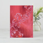 MAGIC BERRIES, rote weiße Seide Einladung (Stehend Vorderseite)
