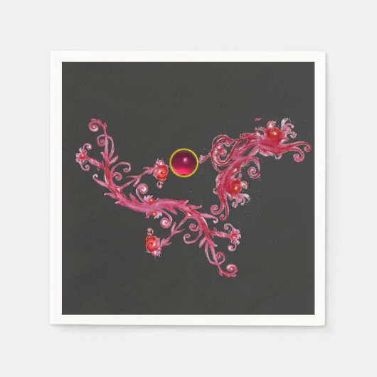 MAGIC BERRIES Rote Wirbel mit Gemstone Serviette (Vorderseite)