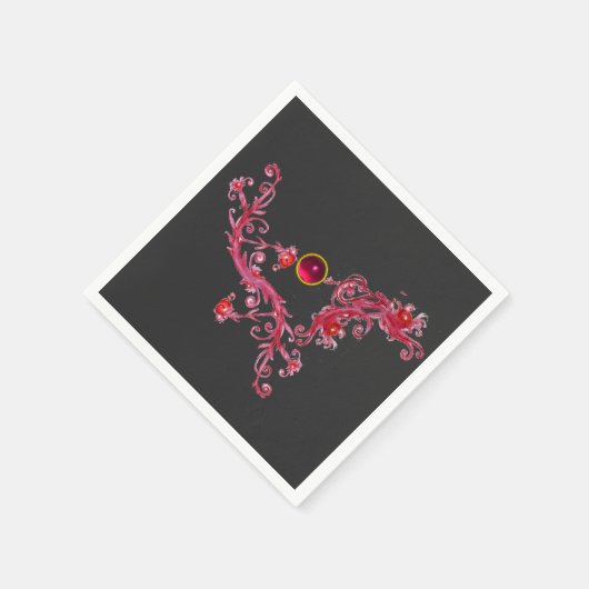 MAGIC BERRIES Rote Wirbel mit Gemstone Serviette (Ecke)