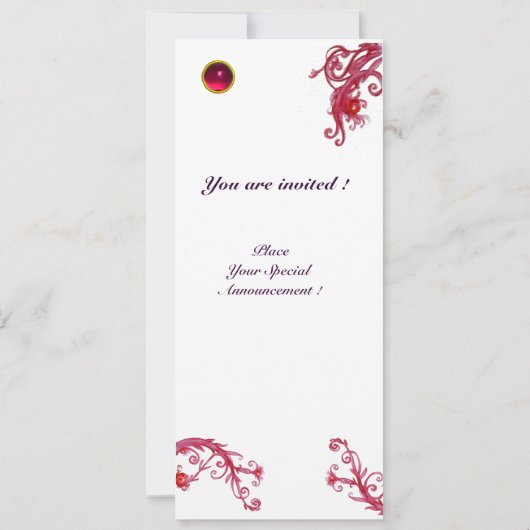 MAGIC BERRIS 4,MONOGRAMM blaues Aquamarin Einladung (Rückseite)