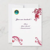 MAGIC BERRIS 4,MONOGRAMM blaues Aquamarin Einladung (Rückseite)