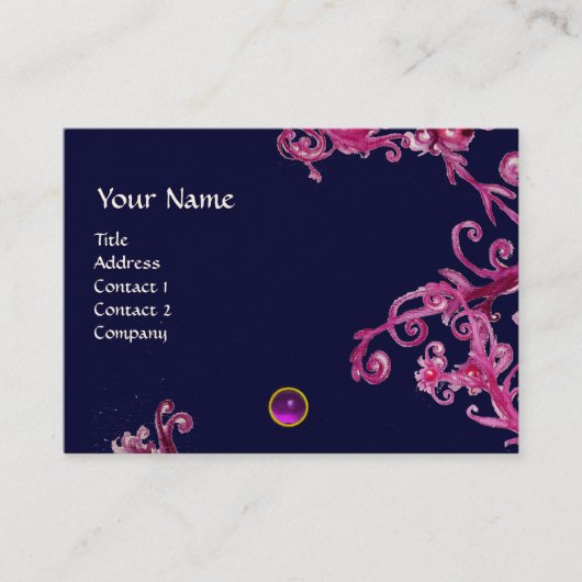 MAGIC BERRIS LILA AMETHYST GEM MONOGRAM VISITENKARTE (Vorderseite)