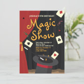 Magic Birthday Einladung - Magician Top Hat (Stehend Vorderseite)