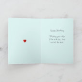 Magic Birthday Gnome with Heart on Aquamarin Karte (Innenseite)