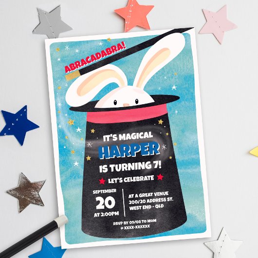 Magic Birthday Party Einladung