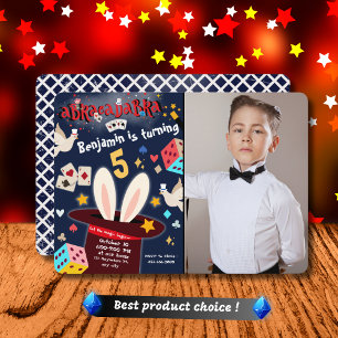 Magic Birthday Party Einladung für Kind mit Foto