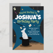 Magic Birthday Party Einladung - Top Hat & Rabbit (Vorne/Hinten)