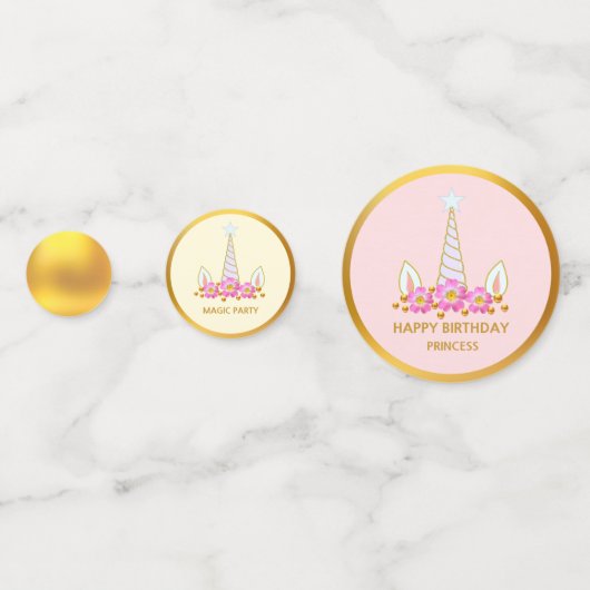 Magic Birthday Unicorn Konfetti (Vorderseiten)
