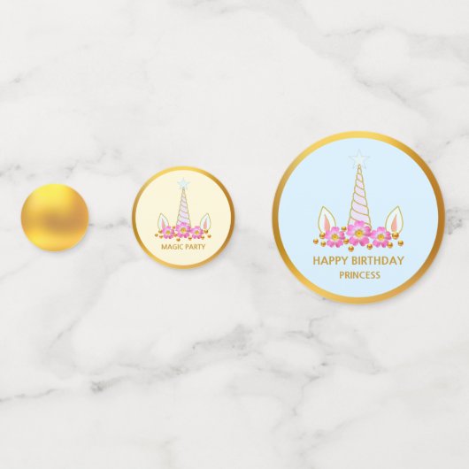 Magic Birthday Unicorn Konfetti (Rückseiten)