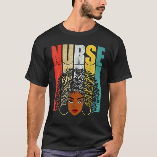 Magic Black Nurse Melanin Black History Pride Nurs T-Shirt (Vorderseite)