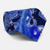 MAGIC BLUE BERRIES Fantasy Floral Wirbel Krawatte (Gerollt)