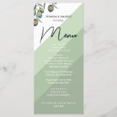 Magic Blue Green Olive Watercolor Handgemalt Menükarte (Vorderseite)