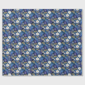 Magic Blue Illustriert Spring Floral Geschenkpapier (Flach)