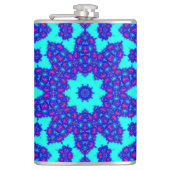 Magic Blue kaleidoscope flourished Flachmann (Vorderseite)