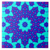 Magic Blue kaleidoscope flourished Fliese (Vorderseite)