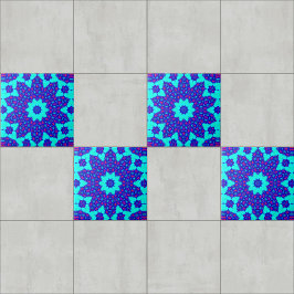 Magic Blue kaleidoscope flourished Fliese