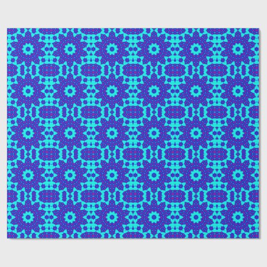 Magic Blue kaleidoscope flourished Geschenkpapier (Flach)