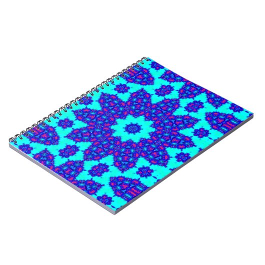 Magic Blue kaleidoscope flourished Notizblock (Linke Seite)