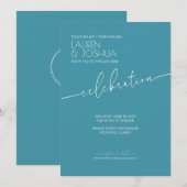 Magic Blue ・ Moderne Minimalistische Script Weddin Einladung (Vorne/Hinten)