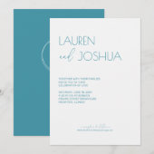 Magic Blue ・ Moderne Minimalistische Script Weddin Einladung (Vorne/Hinten)