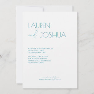 Magic Blue ・ Moderne Minimalistische Script Weddin Einladung