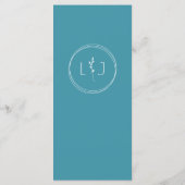 Magic Blue ・ Moderne Minimalistische Script Weddin Menükarte (Rückseite)