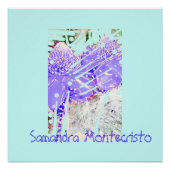 Magic Blue Water Rose Glossy Poster (Vorderseite)