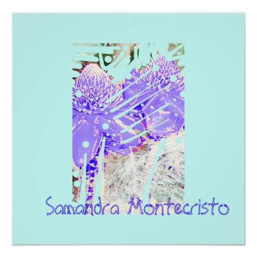 Magic Blue Water Rose Glossy Poster (Vorderseite)