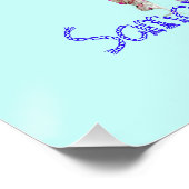 Magic Blue Water Rose Glossy Poster (Ecke)