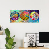 MAGIC BLUME FAIRIEN IN BLAUEN GEEN GOLD GLITZERN POSTER (Heimbüro)