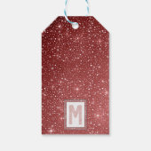 MAGIC Blush Wasserfarbe Monogramm & Burgund Starry Geschenkanhänger (Rückseite)