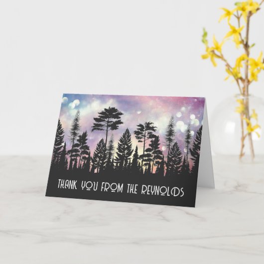 Magic Bokeh Forest Danke Karte (Gelbe Blume)