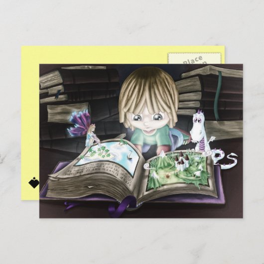 Magic Book Postkarte (Vorne/Hinten)