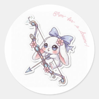 Magic Bow Bunny - Dreamy Fantasy Adventure Kawaii  Runder Aufkleber