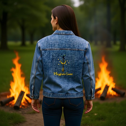 Magic Broom Moon und Hat Jeansjacke