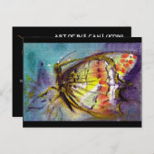 MAGIC BUTTERFLEGE IN BLAU EINLADUNGSPOSTKARTE (Vorne/Hinten)