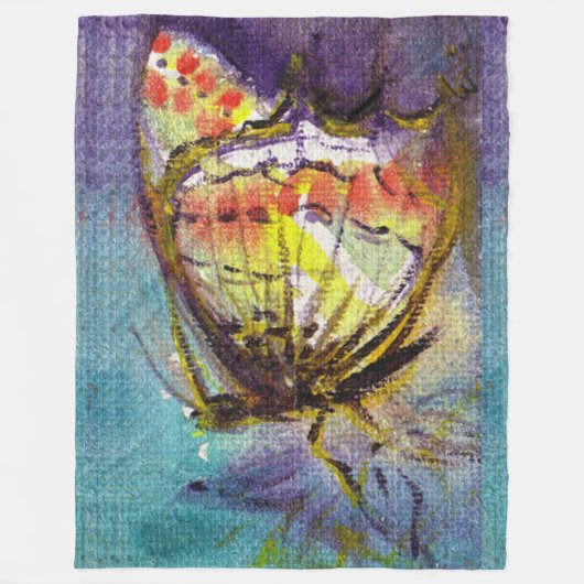 MAGIC BUTTERFLEGE IN BLAU FLEECEDECKE (Vorderseite)