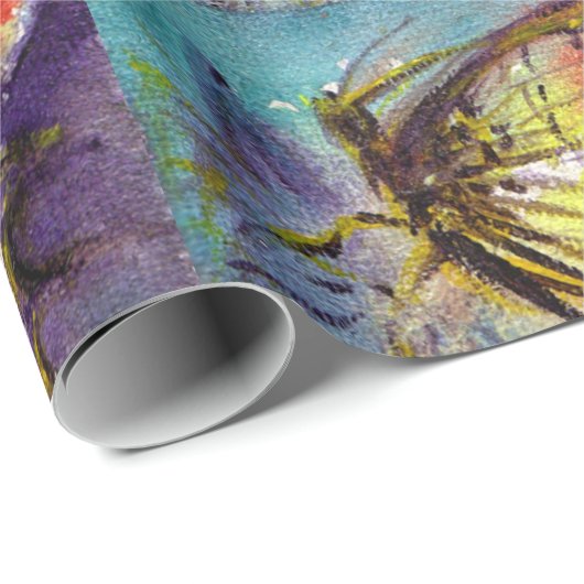 MAGIC BUTTERFLEGE IN BLAU GESCHENKPAPIER (Rolleneckpunkt)