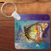 MAGIC BUTTERFLITTE IN BLAUEN GLITZERN SCHLÜSSELANHÄNGER (Vorderseite)