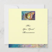 MAGIC BUTTERFLUSS MIT ROTEN WIRBEL, blauer Creme Einladung (Rückseite)