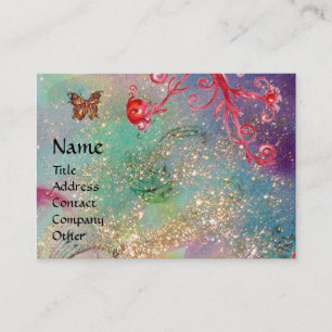 MAGIC BUTTERFLY Blau-Gelb-Gelb-Glitzern Visitenkarte