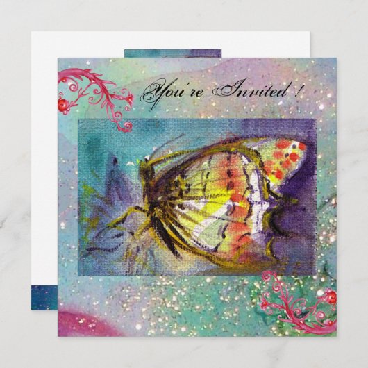 MAGIC BUTTERFLY EINLADUNG (Vorne/Hinten)