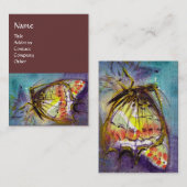 MAGIC BUTTERFLY, gelb, braun Visitenkarte (Vorne/Hinten)